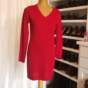 Red sweater dress